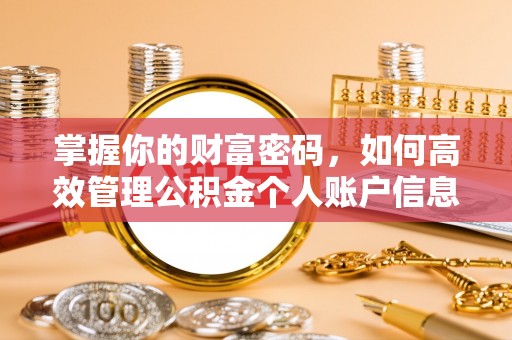 阿克塞掌握你的财富密码，如何高效管理公积金个人账户信息