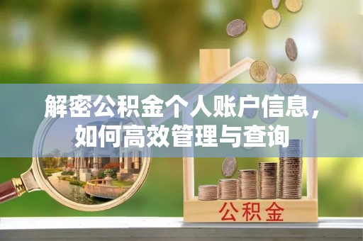 阿克塞解密公积金个人账户信息，如何高效管理与查询